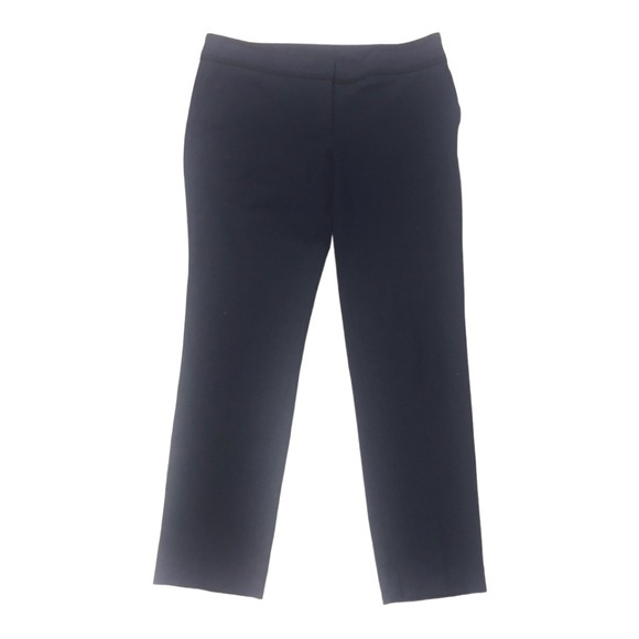 Ann Taylor Pants - Ann Taylor 8P navy with black piping crop straight‎ leg classic career pants